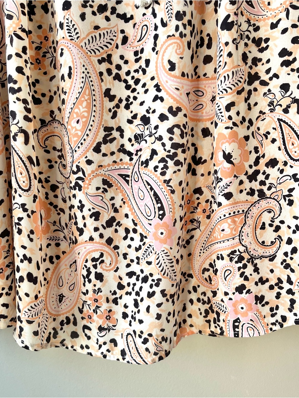 Nanette Lepore Peach & Cream Paisley Long Sleeve Peasant Blouse Size 1X -Office - Picture 4 of 9